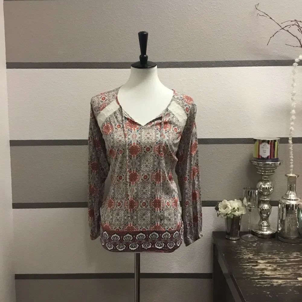 Umgee Lace Accent Blouse